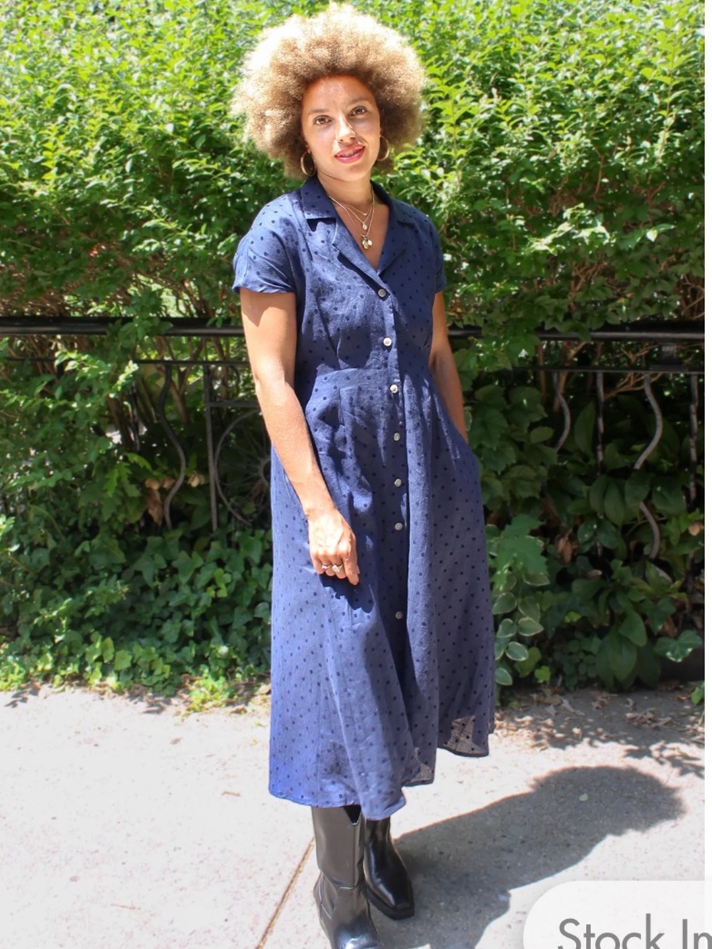 Curator SF Marge Dress in polka dot linen
